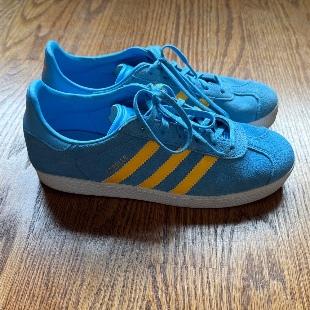adidas Originals Gazelle Blue and Yellow Sneakers - Picture 6 of 12